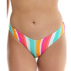 Body Glove Kendall multicolor French terry cheeky bikini bottom size Medium NEW